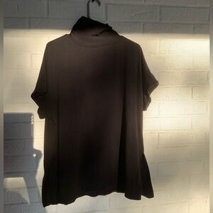 Mono B Black mock neck Short Sleeve Top